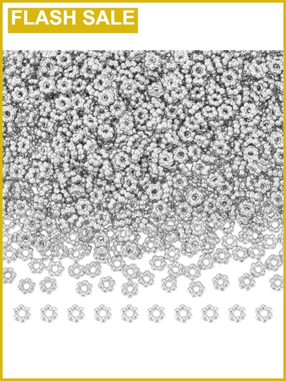 1000PC Alloy Flower Spacer Beads 3mm Tiny Beads for Jewelry Making Bracelet